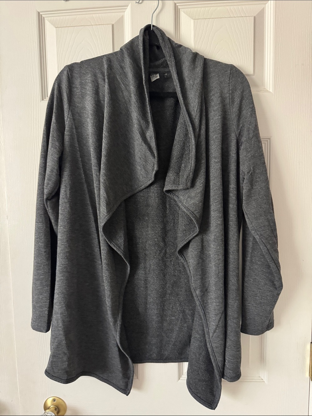 Danskin Charcoal Draped Open-Front Women's Sweater Cardigan